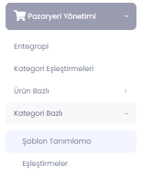 Kategori Bazlı Şablon Tanımlamasını Nerden Yapabilirim?