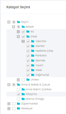 Kategori Bazlı Şablon Tanımlamasını Nerden Yapabilirim?