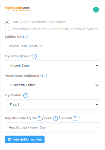 Hepsiburada Şablonu Nereden Oluşturulur ?