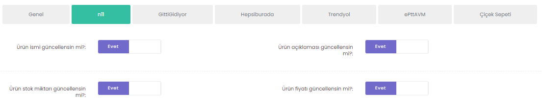 Entegrasyon Genel Ayarları