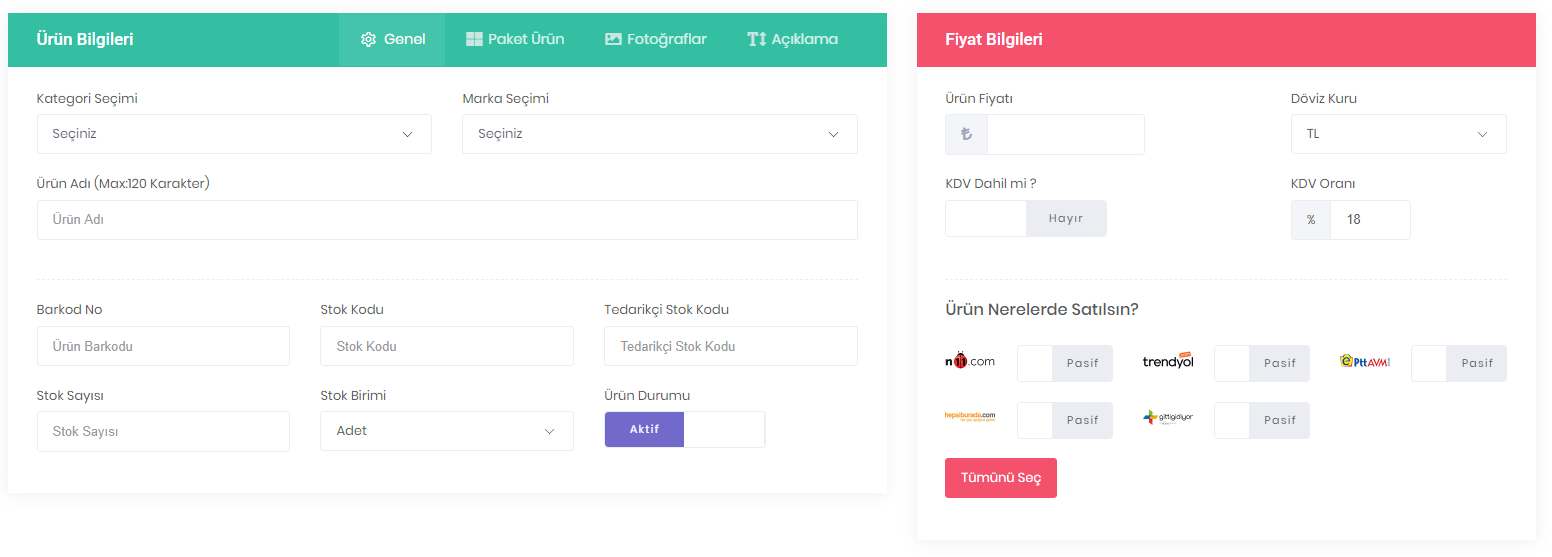 Pobolapi'de Manuel Ürün Nereden Eklenir?