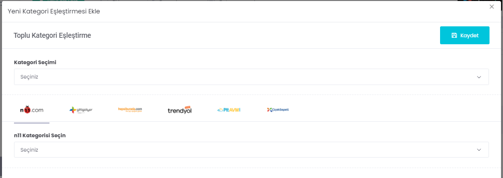 Kategori Eşleştirmesi Yapma