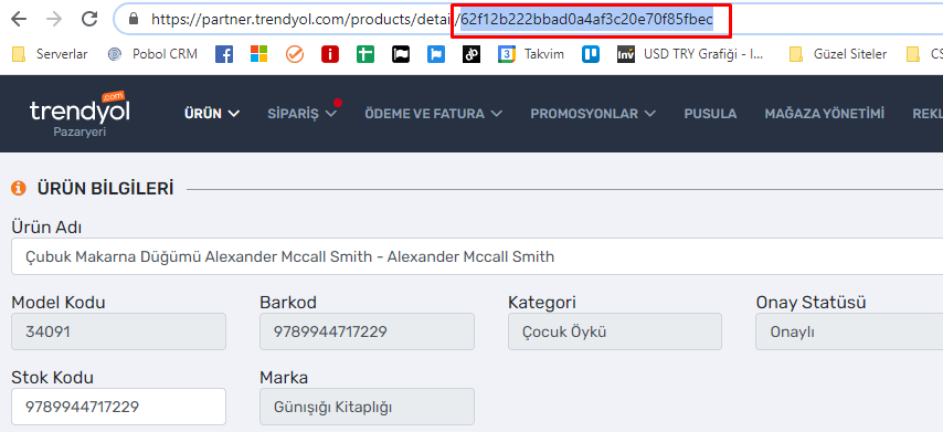 Trendyol &Uuml;r&uuml;n ID si