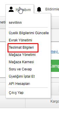 n11 Teslimat Bilgileri Oluşturma Adımları