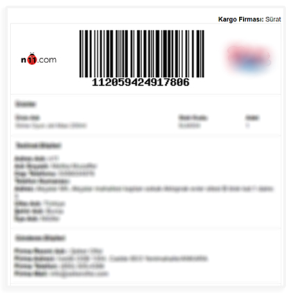 Kargo Sipariş Çıktısı